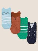 Çocuk Multi Renk 4'lü 3D Kulak Desenli Çorap (0-24 Ay)