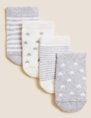 Gri 4'lü Havlu Çorap (0-24 Ay)