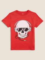 Erkek Çocuk Kırmızı Grafik Desenli Kısa Kollu T-Shirt