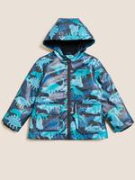 Erkek Çocuk Multi Renk Stormwear™ Dinozor Desenli Kapüşonlu Balıkçı Mont (2-7 Yaş)