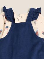 Bebek Lacivert Saf Pamuk 2'li Elbise Takımı (0-3 Yaş)