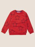 Erkek Çocuk Turuncu Yıldız Desenli Sweatshirt (2-7 Yaş)