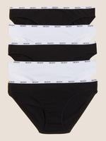 Kadın Siyah 5'li Cotton Lycra® Bikini Külot Seti