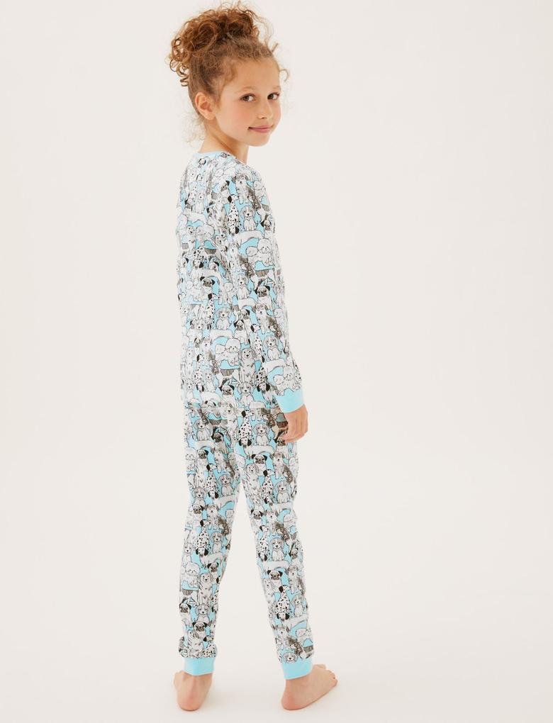 Çocuk Mavi Köpek Desenli Pijama Takımı (7-16 Yaş)