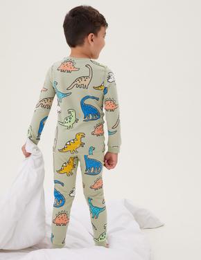 Çocuk Multi Renk Dinozor Desenli Pijama Takımı (1-7 yaş)