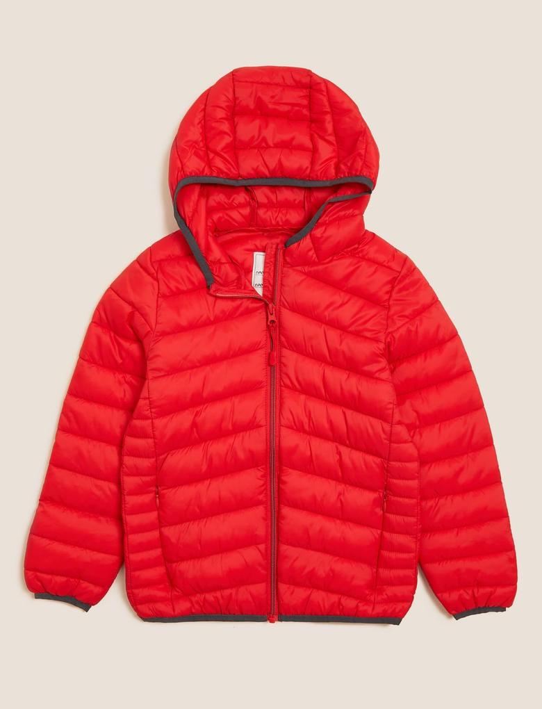 Erkek Çocuk Kırmızı Stormwear™ Kapüşonlu Şişme Mont (2-16 Yaş)