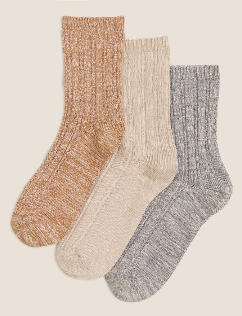 Kadın Bej 3'lü Sumptuously Soft™ Termal Çorap Seti
