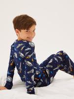 Çocuk Multi Renk Uzay Desenli Pijama Takımı (7-16 Yaş)