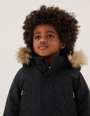 Erkek Çocuk Siyah Stormwear™ Kapüşonlu Mont (2-7 Yaş)