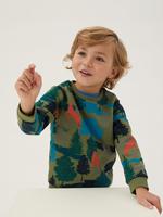 Erkek Çocuk Yeşil Orman Desenli Sweatshirt (2-7 Yaş)