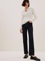 Kadın Lacivert Luxury Straight Leg Jean Pantolon