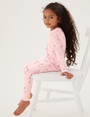 Çocuk Pembe Balerin Desenli Pijama Takımı (1-7 yaş)
