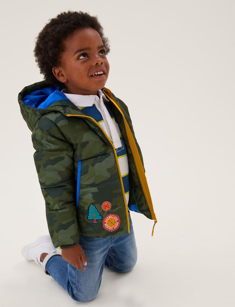 Erkek Çocuk Multi Renk Stormwear™ Kamuflaj Desenli Puffer Şişme Mont (2-7 Yaş)