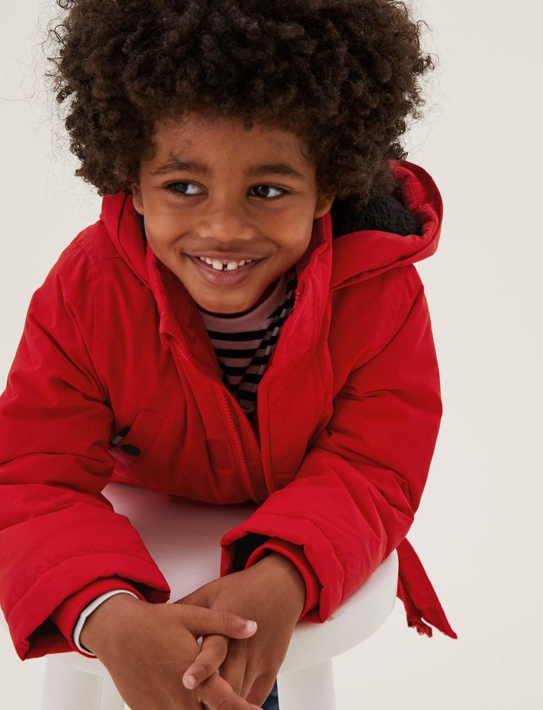 Erkek Çocuk Kırmızı Stormwear™ Kapüşonlu Mont (2-7 Yaş)