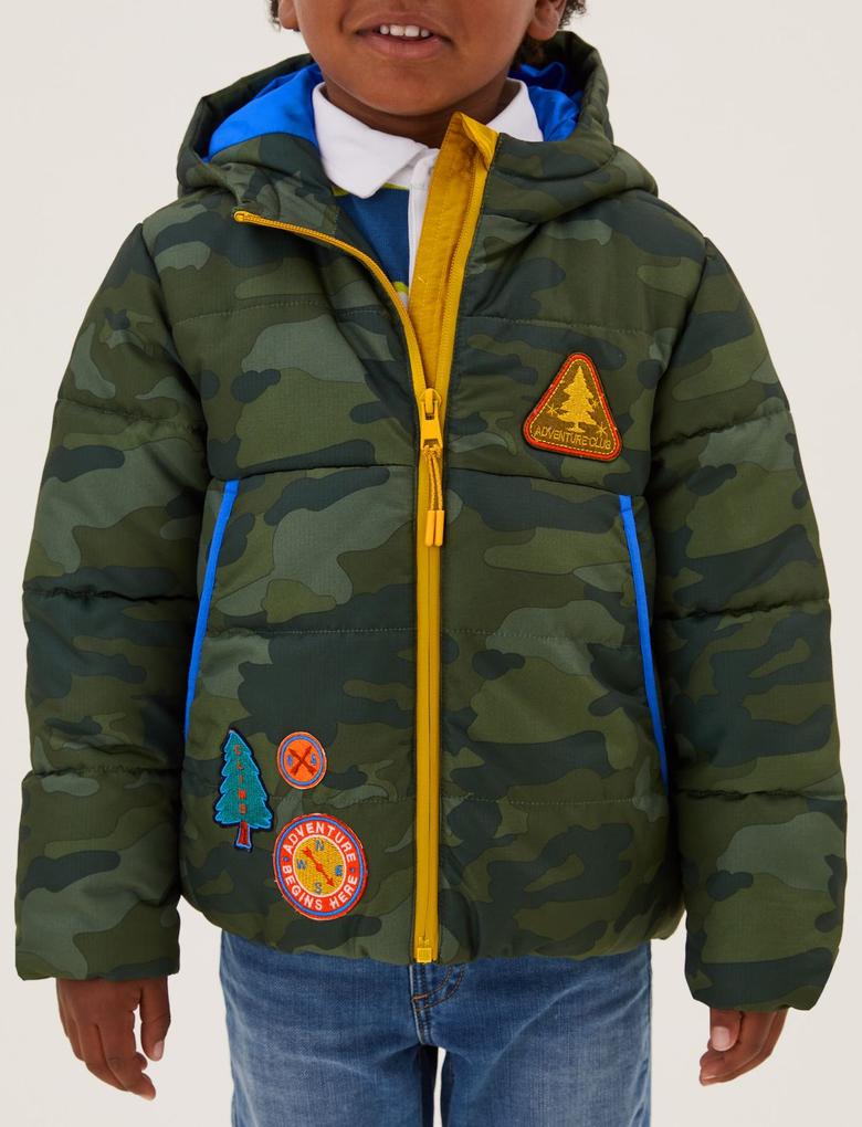 Erkek Çocuk Multi Renk Stormwear™ Kamuflaj Desenli Puffer Şişme Mont (2-7 Yaş)