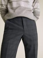 Erkek Gri Yünlü Kareli Tailored Fit Pantolon
