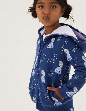 Kız Çocuk Lacivert Disney Frozen™ Kapüşonlu Sweatshirt (2-10 Yaş)