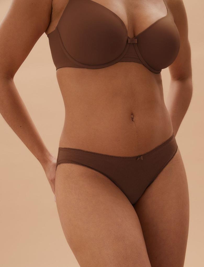 Kadın Kahverengi 5'li Cotton Lycra® Bikini Külot Seti