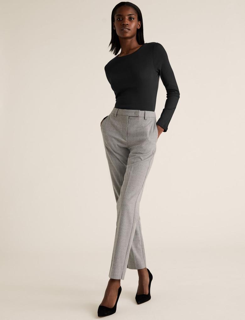Kadın Siyah Saf Pamuklu Uzun Kollu Bluz