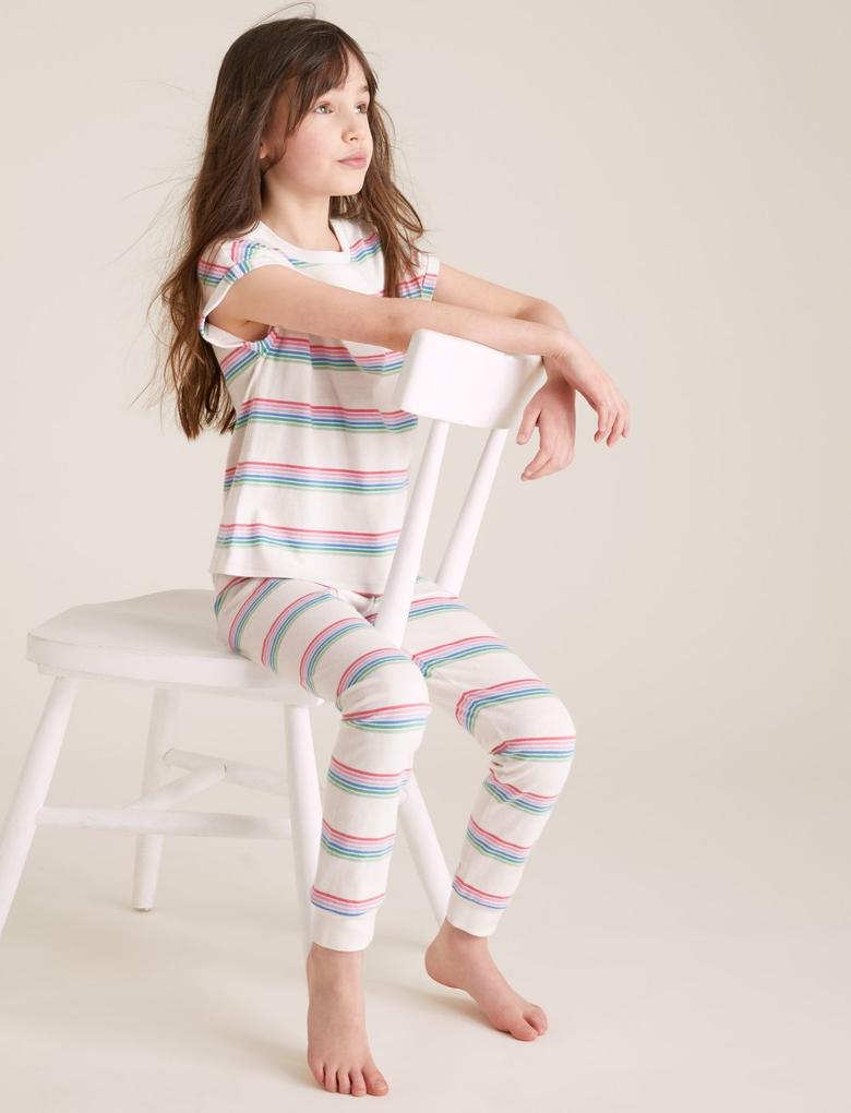 Çocuk Multi Renk 2'li Pamuklu Pijama Takımı (6-16 Yaş)