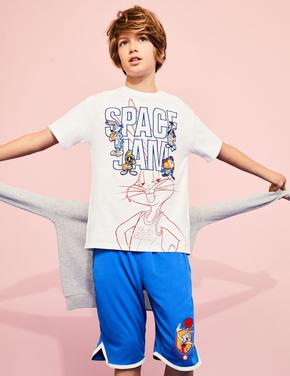 Erkek Çocuk Beyaz Space Jam: A New Legacy™ Pamuklu T-Shirt (6-16 Yaş)