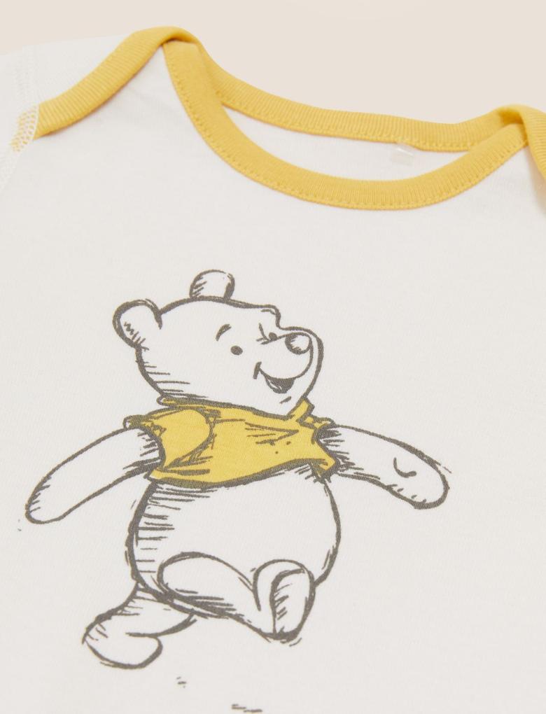 Bebek Krem Saf Pamuklu 3'lü Winnie the Pooh™ Bodysuit (0-3 Yaş)
