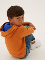 Erkek Çocuk Kahverengi Dokulu Grafik Desenli Kapüşonlu Sweatshirt (2-7 yaş)