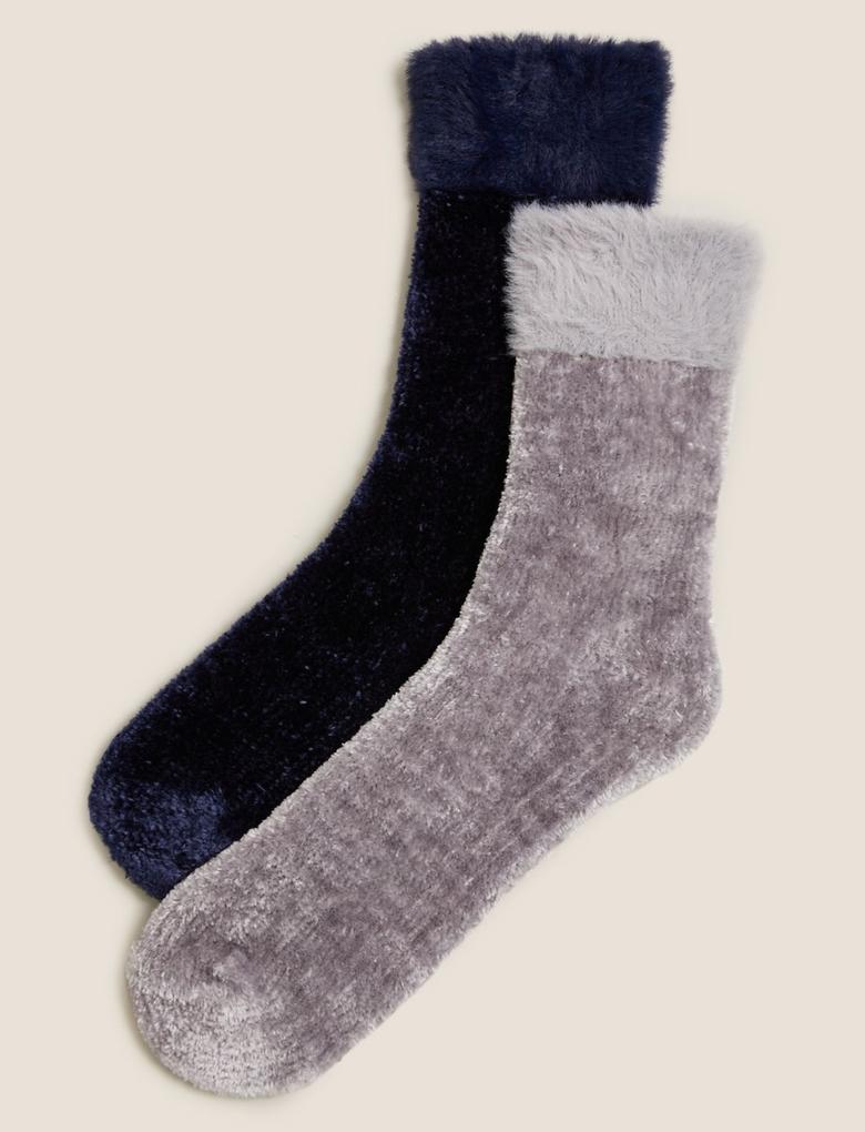 Kadın Gri 2'li Çorap Seti