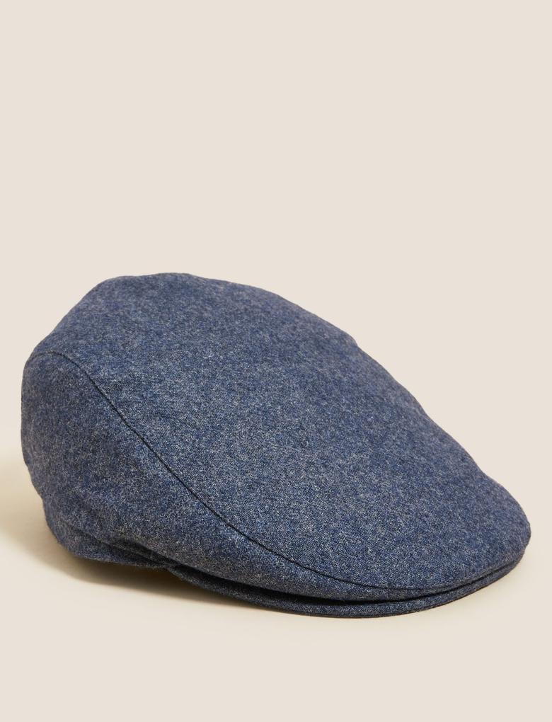 Erkek Mavi Thermowarmth™ Yünlü Dokulu Şapka