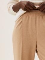 Kadın Kahverengi Tapered Fit Örme Pantolon