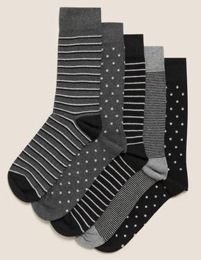 Erkek Gri 5'li Cool&Fresh™ Çorap Seti