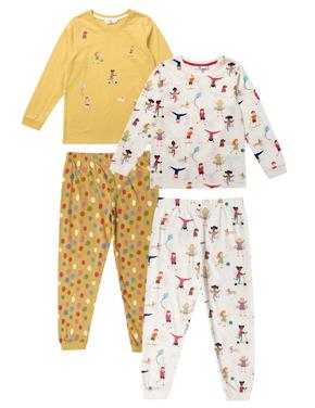 Çocuk Multi Renk 2'li Uzun Kollu Pijama Takımı