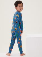 Çocuk Multi Renk Hayvan Desenli Pijama Takımı (1-7 Yaş)