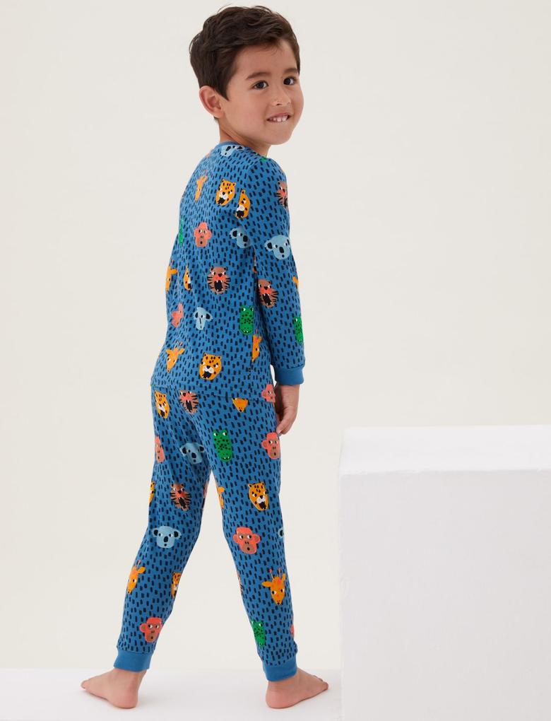 Çocuk Multi Renk Hayvan Desenli Pijama Takımı (1-7 Yaş)