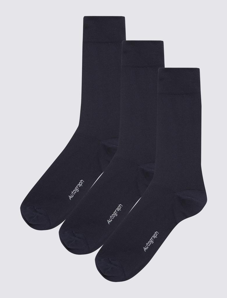 Erkek Lacivert 3'lü Cool&Fresh™ Çorap Seti