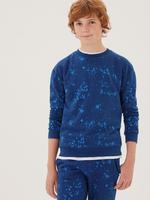 Erkek Çocuk Mavi Renk Temalı Uzun Kollu Sweatshirt