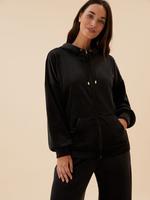 Kadın Siyah Flexifit™ Kadife Sweatshirt