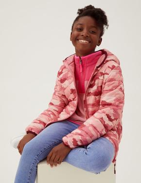 Kız Çocuk Pembe Kamuflaj Desenli The Stormwear™ Puffer Şişme Mont (2-16 Yaş)