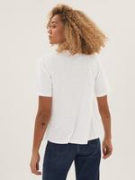 Kadın Krem Saf Pamuklu Dantel Detaylı T-Shirt
