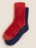 Kadın Kırmızı 2'li Kadife Çorap Seti