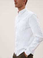 Erkek Beyaz Saf Pamuklu Uzun Kollu Oxford Gömlek