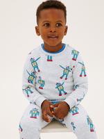 Erkek Çocuk Gri Robot Desenli Sweatshirt (2-7 Yaş)