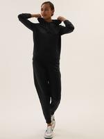 Kadın Siyah Relaxed Fit Kapüşonlu Sweatshirt