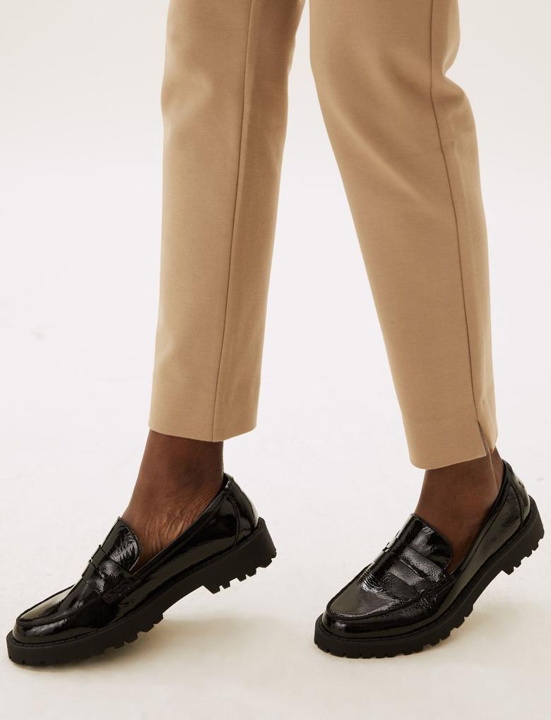Kadın Kahverengi Slim Fit Ankle Grazer Pantolon