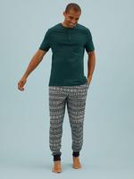 Erkek Yeşil Supersoft Kısa Kollu Pijama Takımı