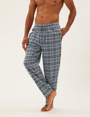 Erkek Gri Saf Pamuklu 2'li Pijama Altı Seti