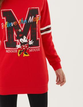 Kız Çocuk Kırmızı Minnie Mouse™ Kapüşonlu Sweatshirt (6-16 Yaş)
