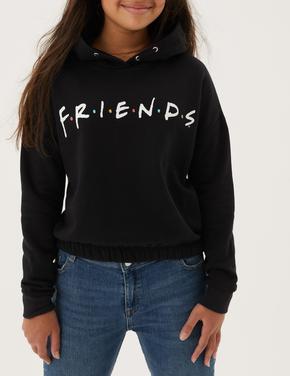 Kız Çocuk Siyah Friends™ Kapüşonlu Sweatshirt (6-16 Yaş)