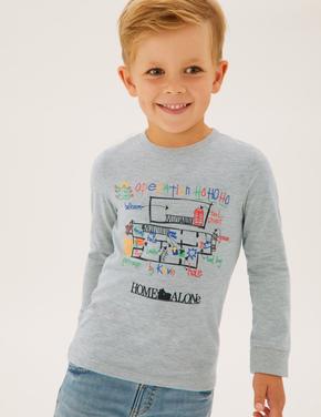 Erkek Çocuk Gri Home Alone™ Uzun Kollu T-Shirt (2-7 Yaş)