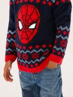 Erkek Çocuk Lacivert Spider-Man™ Yuvarlak Yaka Kazak (2-7 Yaş)
